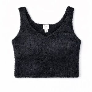 A New Day Fuzzy Knit Sleeveless Sweater Tank Black Women’s XS